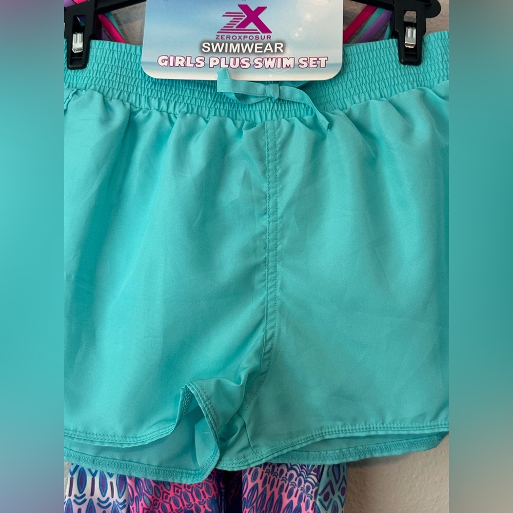 Zeroxposur Girls Calypso 3 Piece Tankini/Cover Up Short Set NWT Size L 14.5/16.5 - Picture 5 of 10